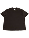 Leather Patch Round Short Sleeve T-Shirt Black - WOOYOUNGMI - BALAAN 2