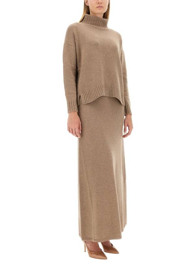 Women's GIANNA Wool Blend Turtleneck Dark Beige - MAX MARA - BALAAN 3