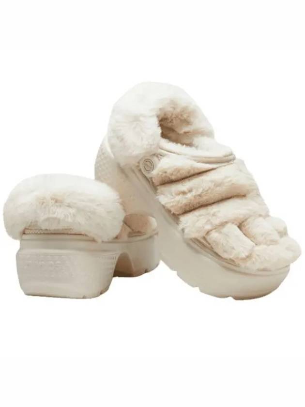 208938 160 Stomp Lined Quilt Clog Fur Shoes Fur Slippers Winter Fur Indoor Shoes 480940 - CROCS - BALAAN 1