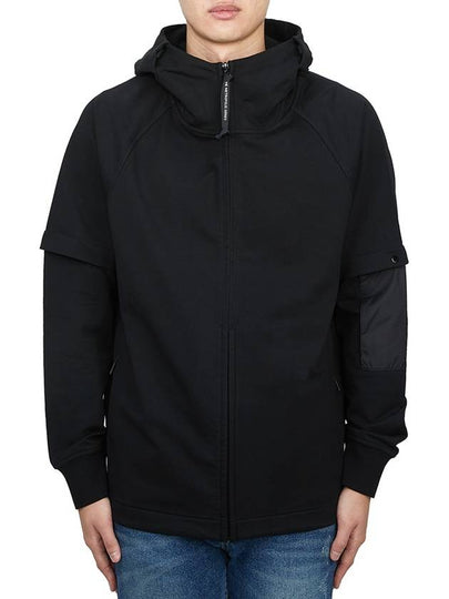 Stretch fleece mixed hooded zip up - CP COMPANY - BALAAN 2