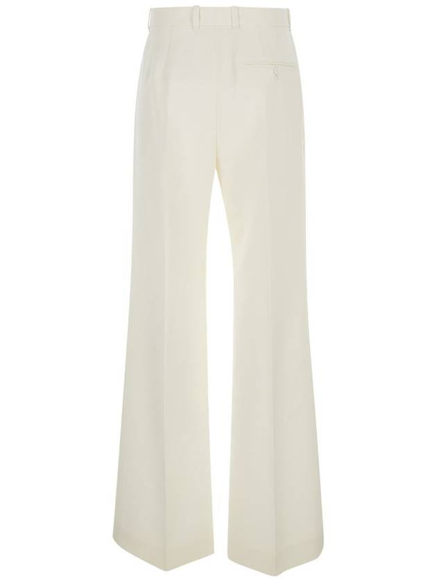 White Flared Trousers In Wool And Silk Woman - CHLOE - BALAAN 2