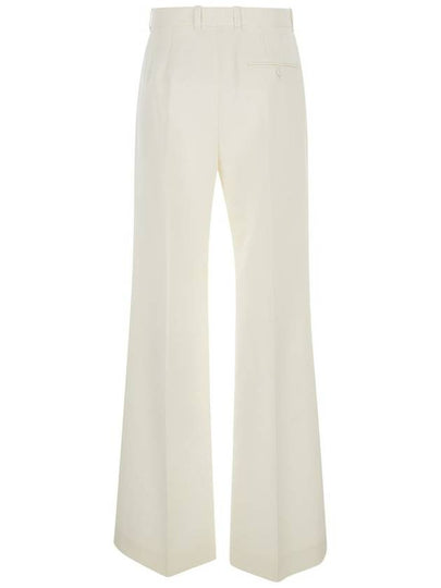 White Flared Trousers In Wool And Silk Woman - CHLOE - BALAAN 2