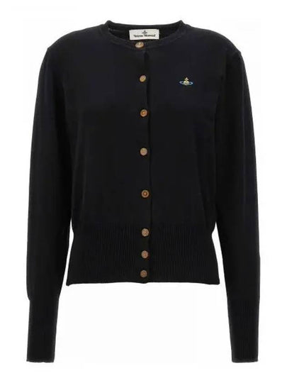 Bea Logo Wool Cardigan Black - VIVIENNE WESTWOOD - BALAAN 2