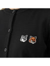 Double Fox Head Patch Round Neck Cardigan Black - MAISON KITSUNE - BALAAN 3