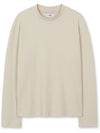 Loose Ribbed Mock Neck Knit Top Cream - WEST GRAND BOULEVARD - BALAAN 1