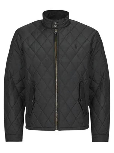 Diamond Quilted Zip-Up Jacket Black - POLO RALPH LAUREN - BALAAN 1