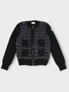 logo patch wool and nylon padded zip up cardigan jacket black 9B51000 A9018 999 - MONCLER - BALAAN 2