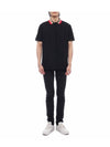 Logo Stripe Short Sleeve Polo Shirt Black - BURBERRY - BALAAN 4