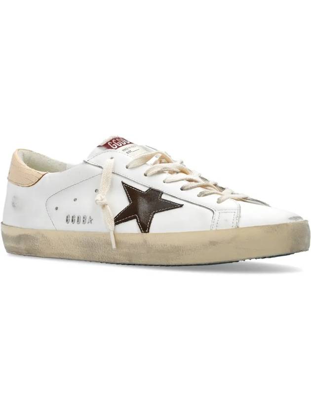 Superstar Brown Tab Classic Leather Low Top Sneakers White - GOLDEN GOOSE - BALAAN 3