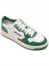 Men's Medalist Leather Low Top Sneakers Green - AUTRY - BALAAN 4