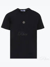 Garment Dyed Lettering One Print Cotton Jersey Short Sleeve T-Shirt Black - STONE ISLAND - BALAAN 2