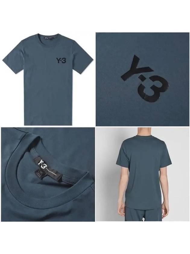 Y3 Regular Fit Round Short Sleeve TShirt Midnight Blue - YOHJI YAMAMOTO - BALAAN 2