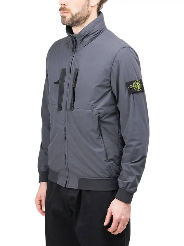 Men's Wappen Patch Technology Nylon Bomber Zip-Up Jacket Green - STONE ISLAND - BALAAN 3