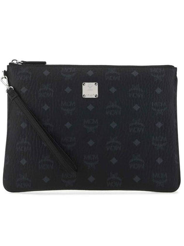 Print Fabric Clutch Bag Black - MCM - BALAAN 1