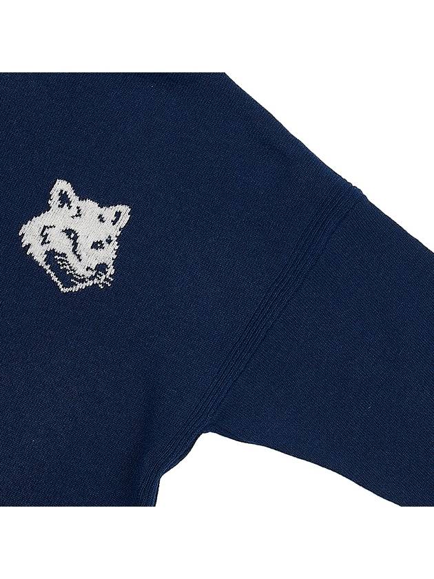 Fox Head Intarsia Comfort Turtleneck Ink Blue - MAISON KITSUNE - BALAAN 5