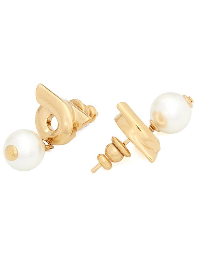 Gancini Pearl Drop Earrings Gold - SALVATORE FERRAGAMO - BALAAN 5