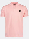 Men's Logo Patch Lining Short Sleeve PK Shirt Pink - STONE ISLAND - BALAAN.