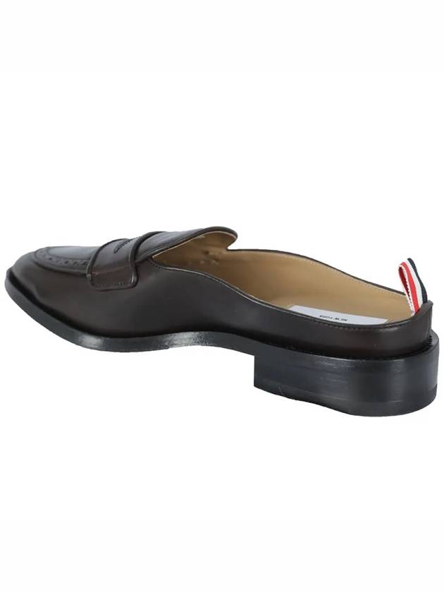 Varsity Penny Grain Leather Loafers Brown - THOM BROWNE - BALAAN 5