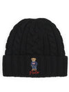 Polo Bear Cable Knit Beanie Black - POLO RALPH LAUREN - BALAAN 2