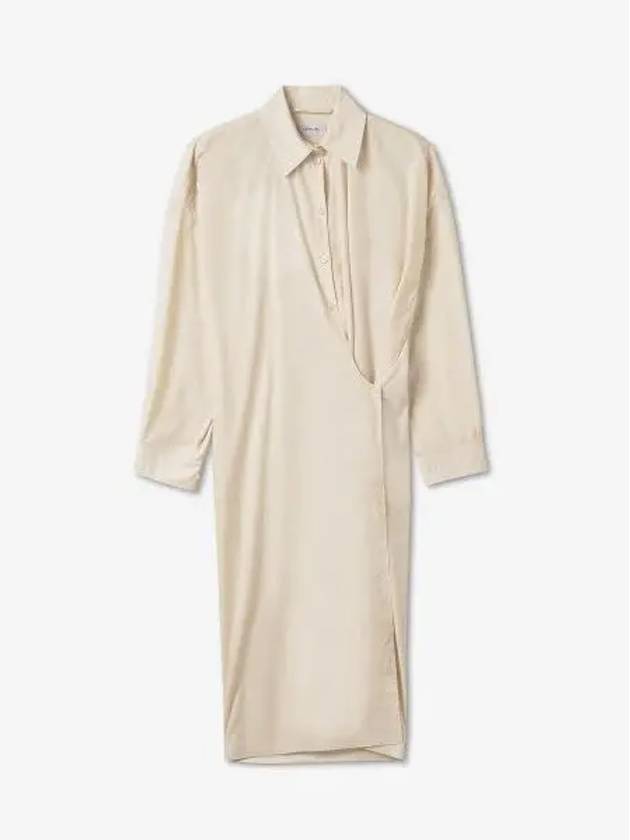 Straight collar twisted dress cream - LEMAIRE - BALAAN 1