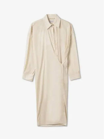 Straight collar twisted dress cream - LEMAIRE - BALAAN 1