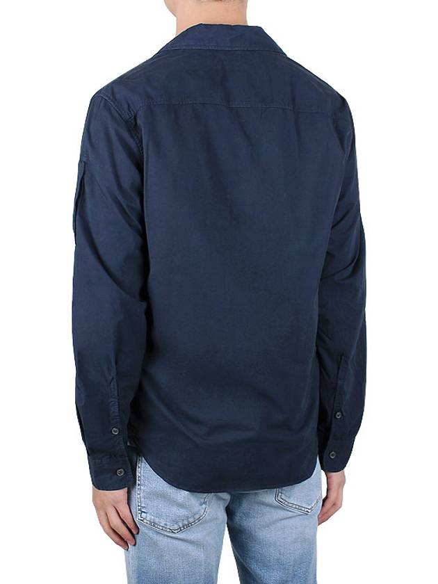 Lens Wappen Gabardine Shirt Zip-up Jacket Navy - CP COMPANY - BALAAN 6