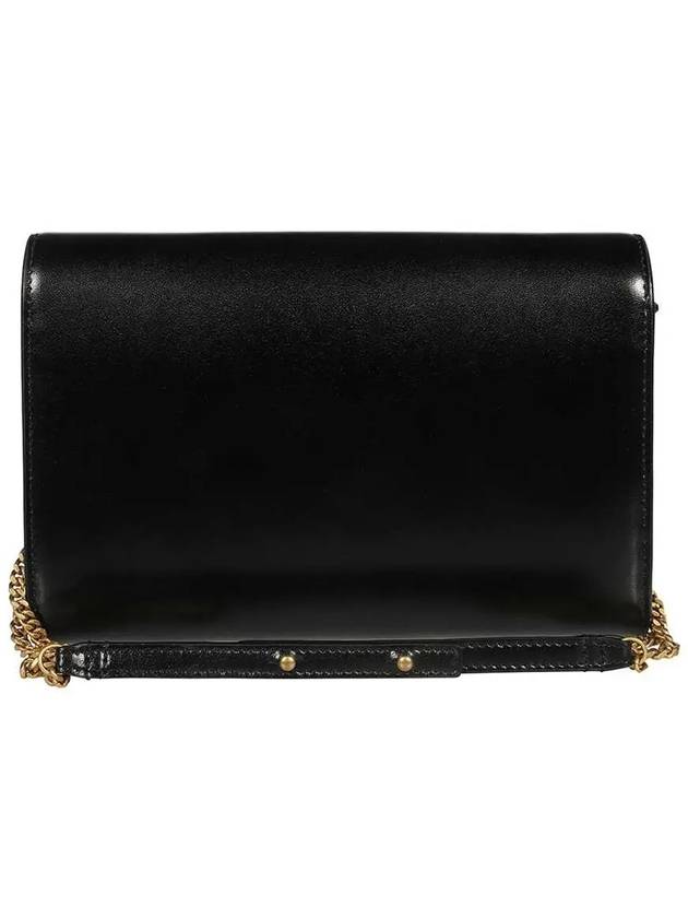 Monogram Chain Glossy Leather Shoulder Bag Black - SAINT LAURENT - BALAAN 4