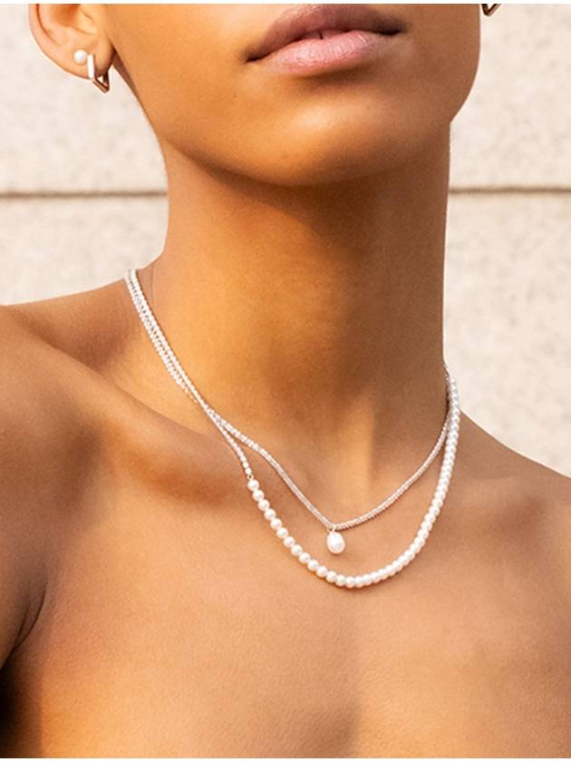 Pearl BB drop pearl necklace silver - BE/GINS - BALAAN 4