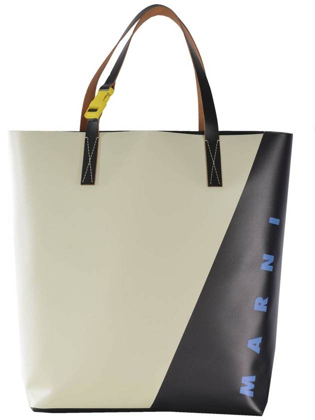 Logo Shopper Tote Bag Black White - MARNI - BALAAN 2