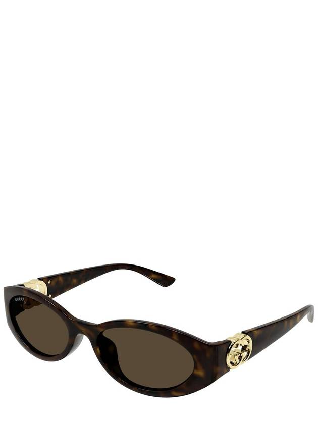 Eyewear Oval Frame Sunglasses Havana - GUCCI - BALAAN 3