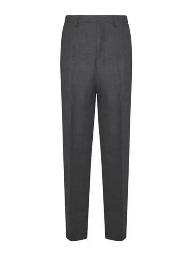 Gabardine Wool Loose Fit Wide Pants Grey - AMI - BALAAN 2