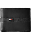 Logo Leather Half Wallet Black - TOMMY HILFIGER - BALAAN 1