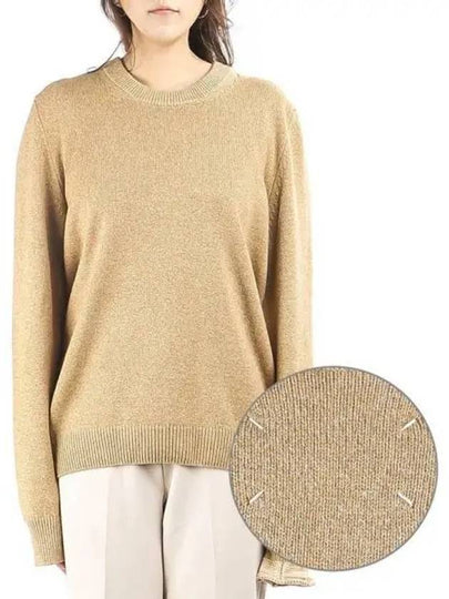 Stitched Round Neck Wool Knit Top Beige - MAISON MARGIELA - BALAAN 2