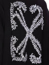 Embroidered Logo Sweatshirt Black - OFF WHITE - BALAAN 4