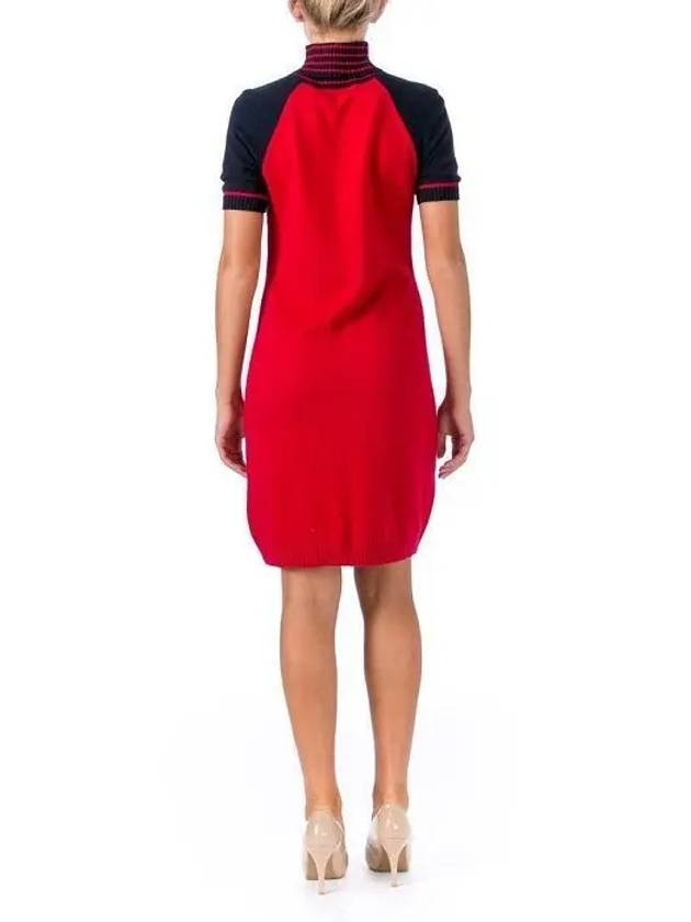 Red Angora Cotton Blend Sweater Dress - TOMMY HILFIGER - BALAAN 3