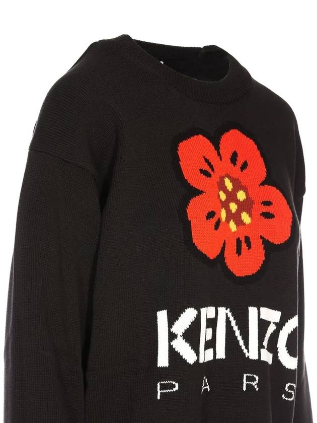 Boke Flower Cotton Sweatshirt Black - KENZO - BALAAN 4