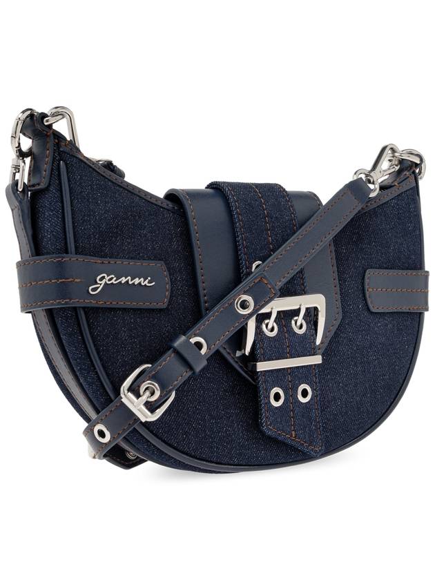 Ganni Denim Shoulder Bag, Women's, Navy Blue - GANNI - BALAAN 4