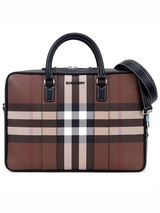 Check Briefcase Dark Birch Brown - BURBERRY - BALAAN 2