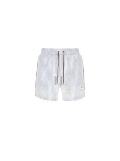 RWB Trimmed Striped Swim Shorts Light Blue - THOM BROWNE - BALAAN 2