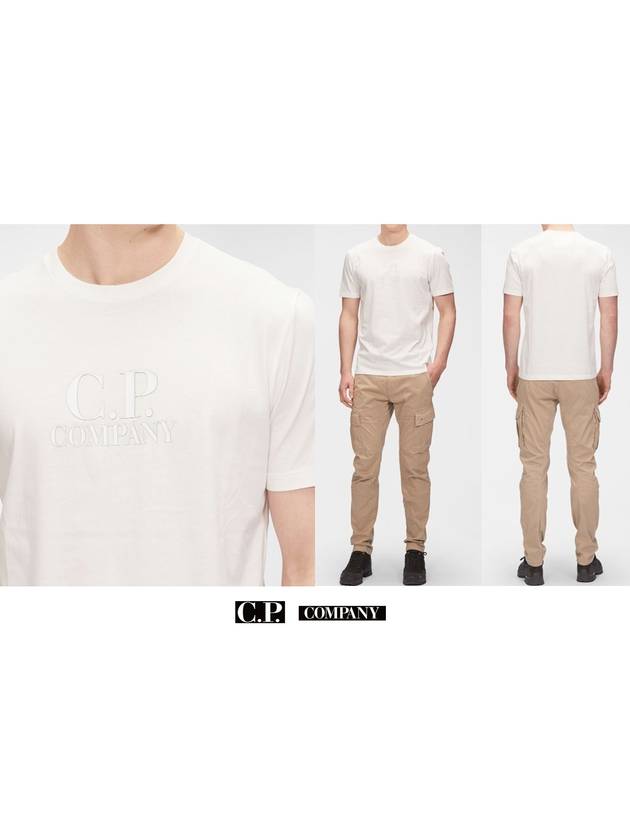 Logo Print Cotton Short Sleeve T-Shirt White - CP COMPANY - BALAAN 5