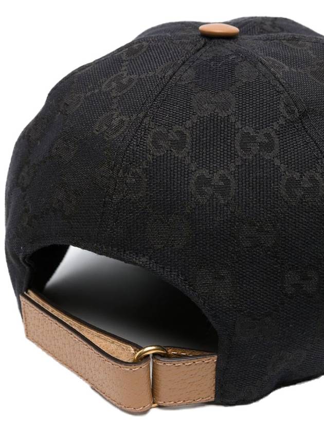 Web Stripe GG Logo Jacquard Canvas Ball Cap Black - GUCCI - BALAAN.