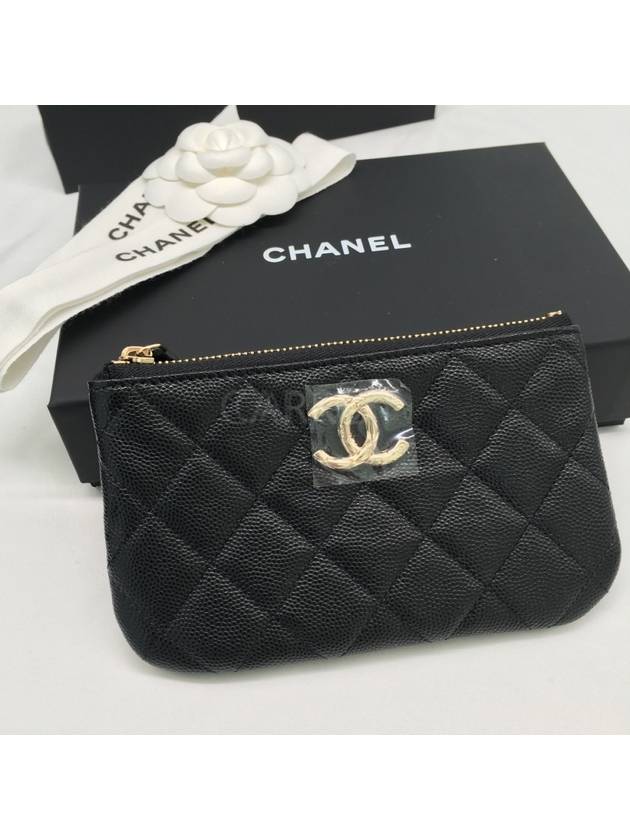 Season mini caviar pouch bag black gold - CHANEL - BALAAN 5