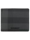 Check Polyurethane Bifold Wallet Black - BURBERRY - BALAAN 3