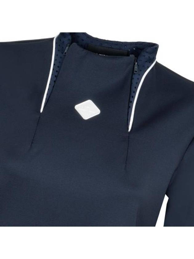 Golf Twinny Zip Mid Layer Long Sleeve T-Shirt Navy - J.LINDEBERG - BALAAN 5