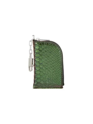 MEN Snake Pattern Zipper Wallet Green - RICK OWENS - BALAAN 1