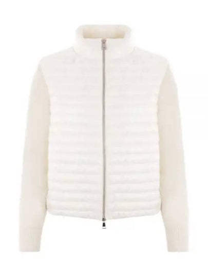 Padded Wool Cardigan White - MONCLER - BALAAN 2