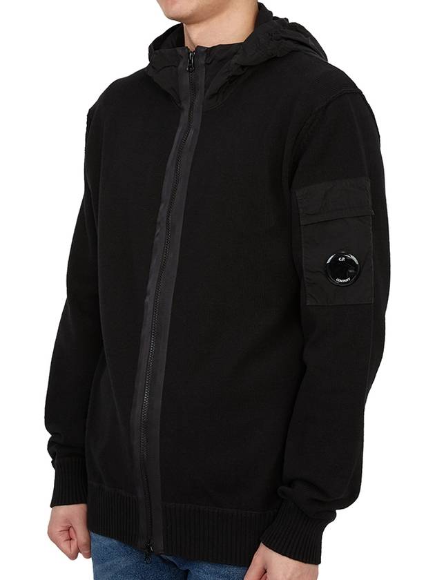 Men's Cotton Mixed Zip-Up Hoodie Bllack - CP COMPANY - BALAAN 4