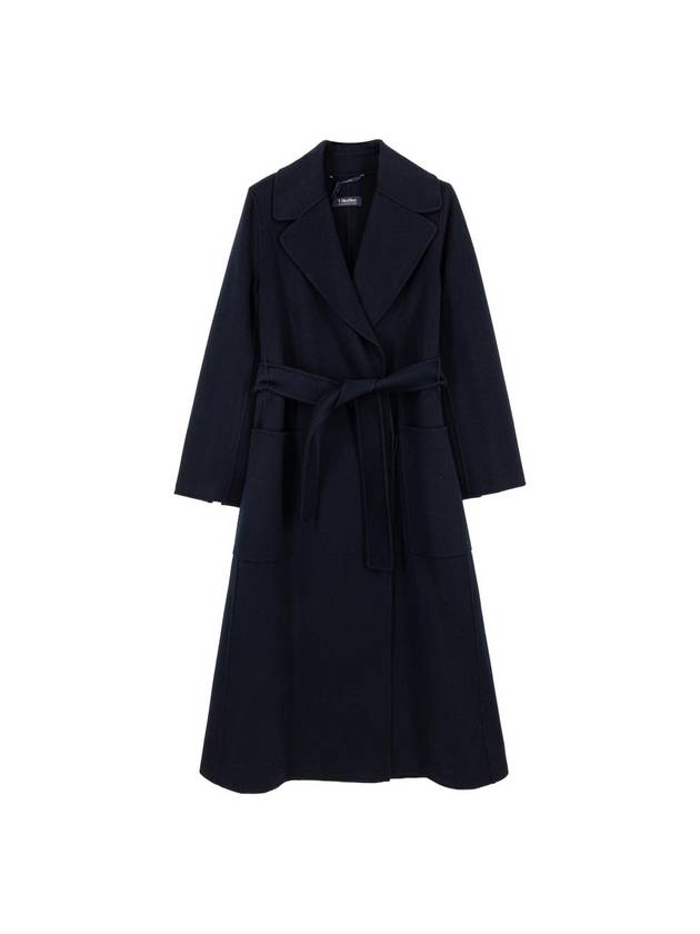 Paolore Wool Robe Single Coat Navy - MAX MARA - BALAAN 2