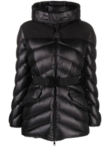 Logo Patch Hooded Padding Black - MONCLER - BALAAN 1