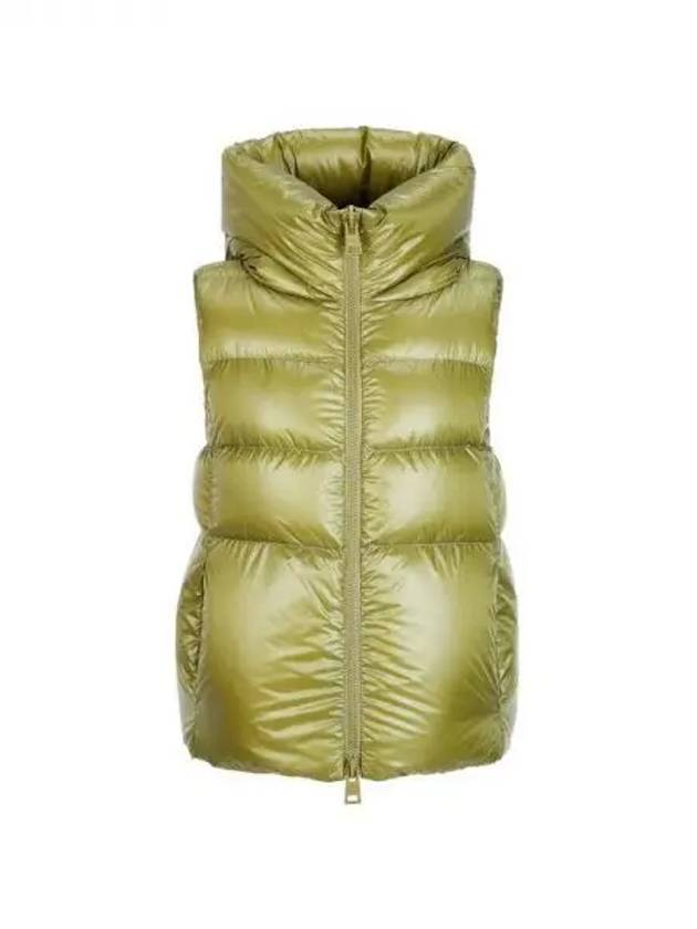 Women s Goose Down Hooded Zip up Padded Vest Olive 270865 - HERNO - BALAAN 1